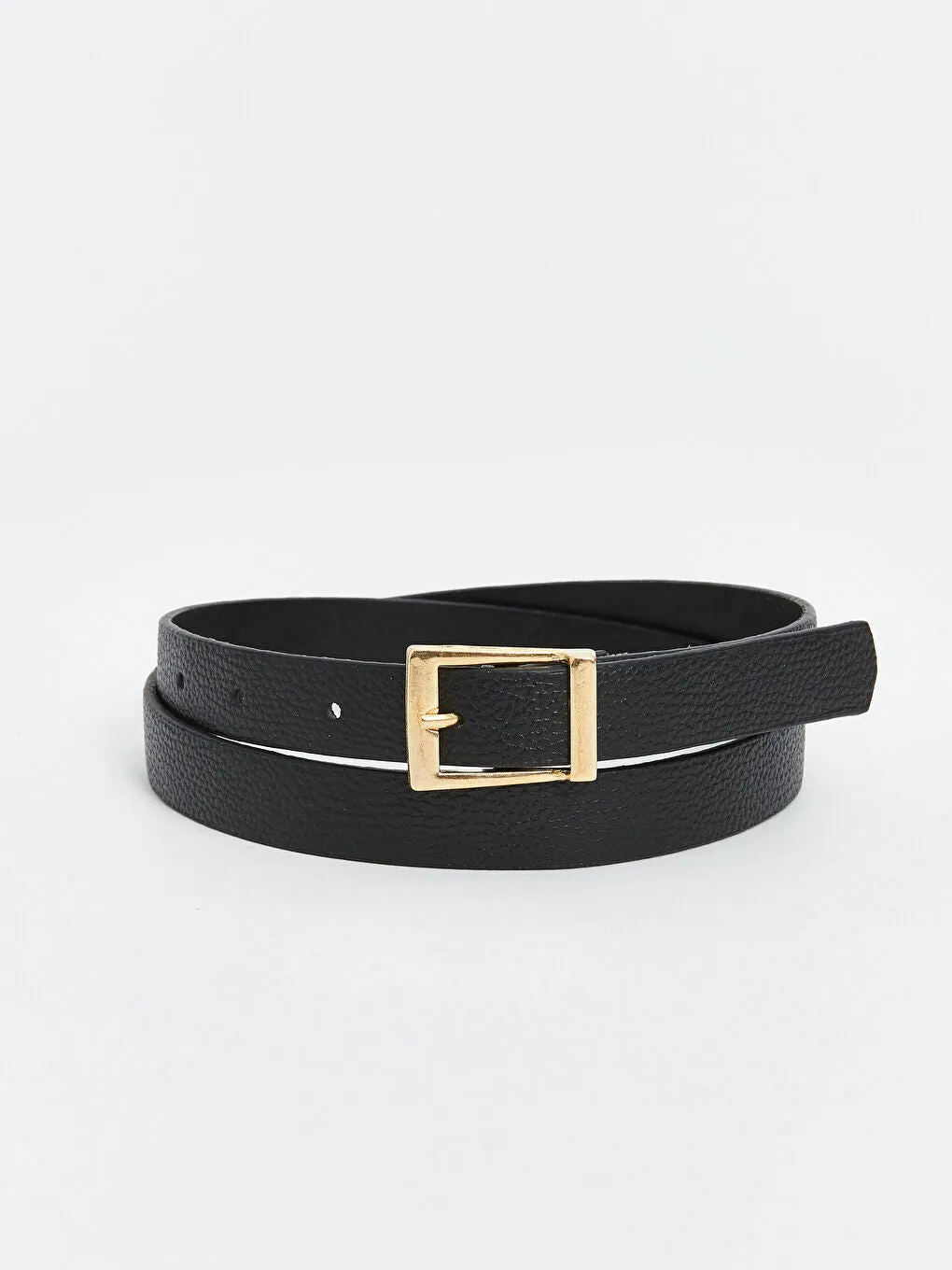 LCW ACCESSORIES Black Leather Look Women Belt 3-Piece