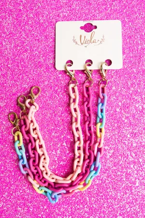 Link It Up Pink Multi-Color Trucker Hat Chains