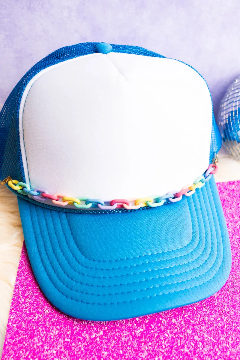 Link It Up Pink Multi-Color Trucker Hat Chains