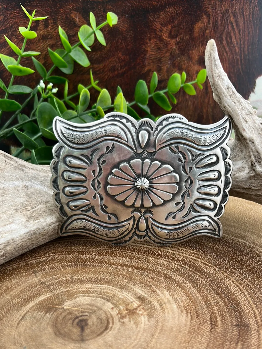 Lori Sterling Silver Stamped Belt Buckle