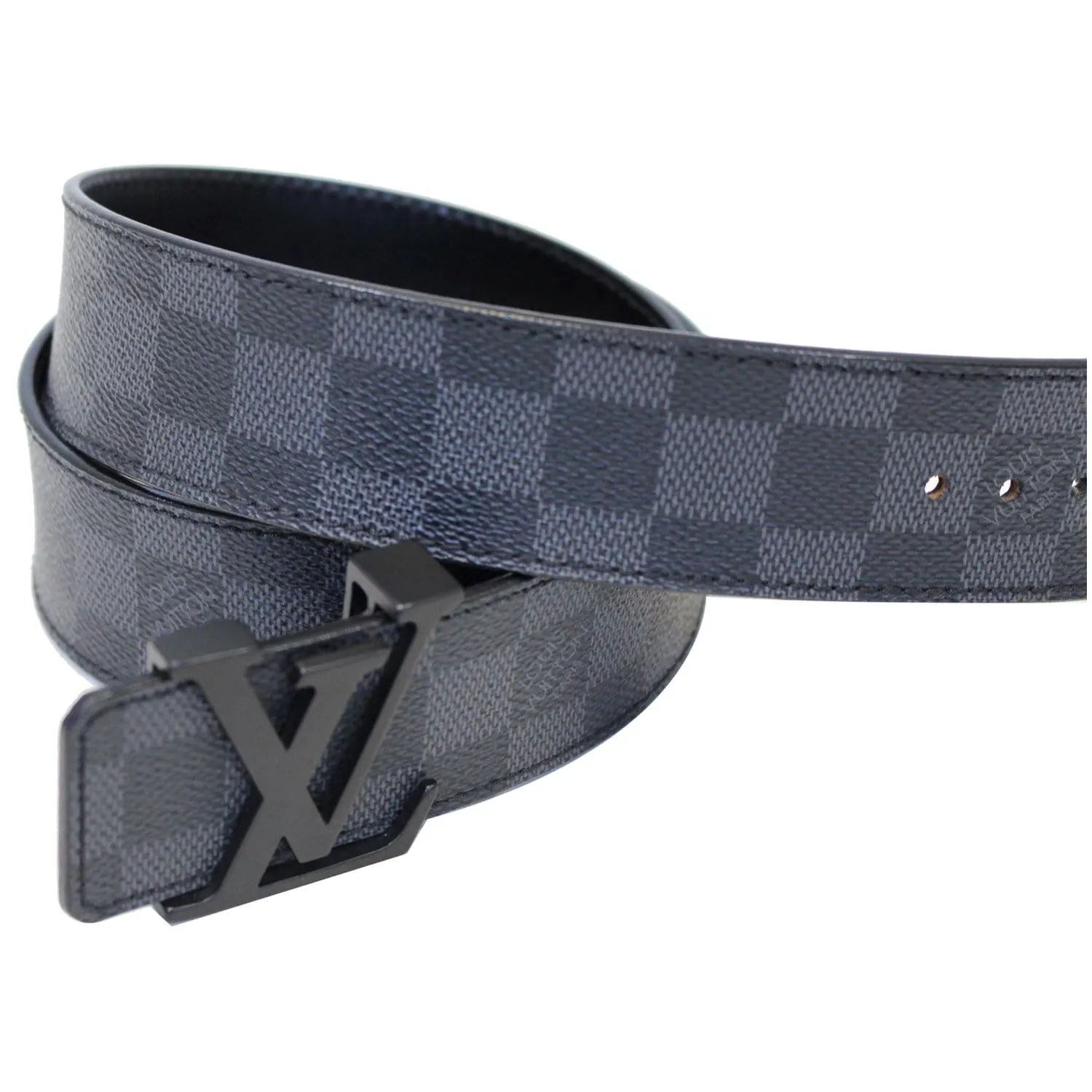 LOUIS VUITTON Damier Ebene LV Initials Belt Black
