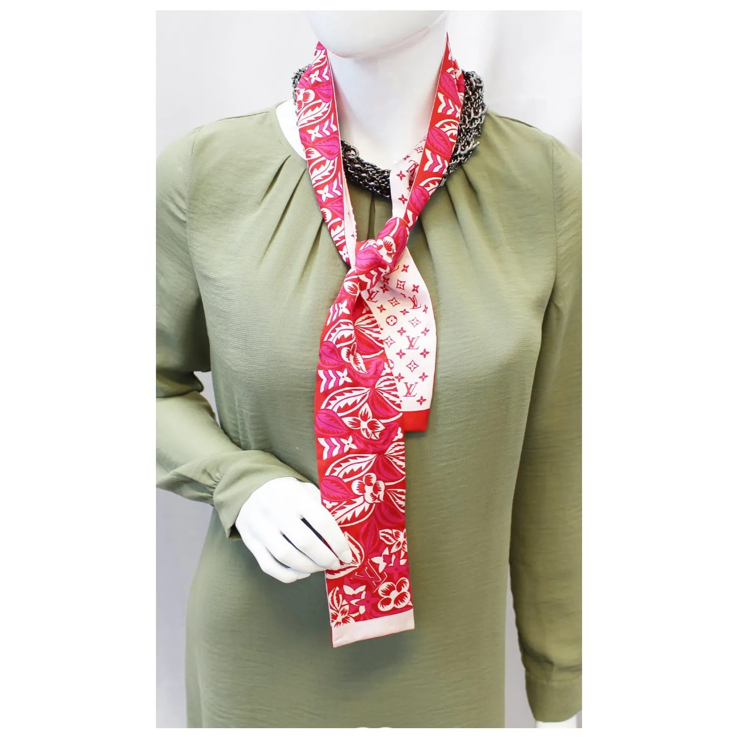 Louis Vuitton Monokinawa Pink Silk Bandeau Scarf