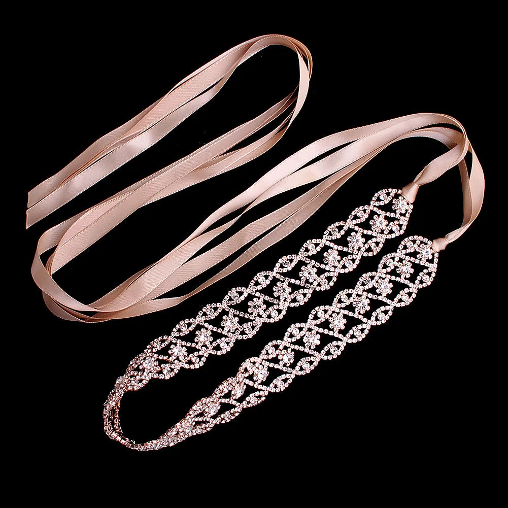 Luxury Rhinestone Waist Chain Crystal Woven Belt