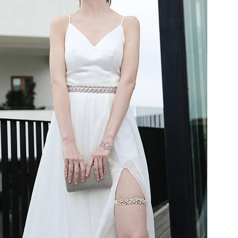 Luxury Rhinestone Waist Chain Crystal Woven Belt