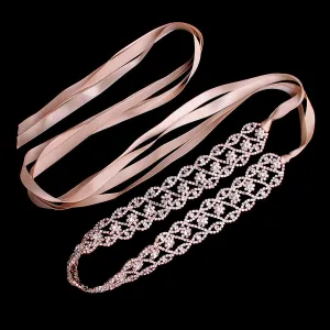 Luxury Rhinestone Waist Chain Crystal Woven Belt