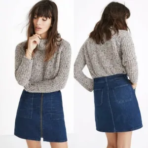 Madewell Denim Utility Zip Front Jean Skirt