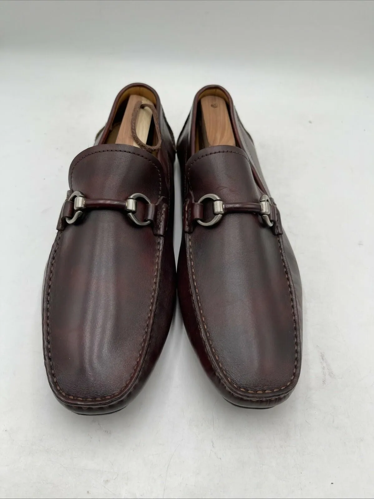 Magnanni Cognac Brown Leather Moccasin Horsebit Driving Loafers Men’s Size 10 - Very Good