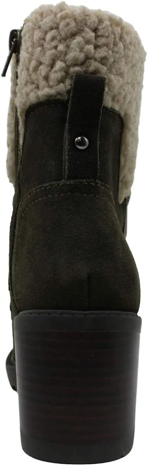 Marc Fisher Womens Lansly Suede Lug Sole Lace-Up Boot Green 6 Medium (B,M)