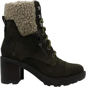 Marc Fisher Womens Lansly Suede Lug Sole Lace-Up Boot Green 6 Medium (B,M)