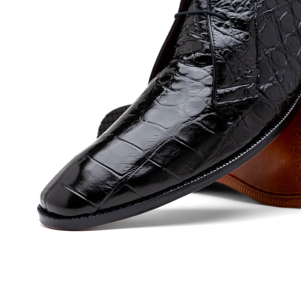 Marco Di Milano Pietro Black Alligator Chukka Boots