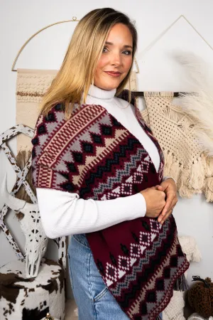 Maricopa Mesa Long Scarf, Burgundy