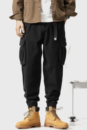 Men’s Cargo Pants – Loose Fit, Elastic Cuffs, Utility Style for Winter