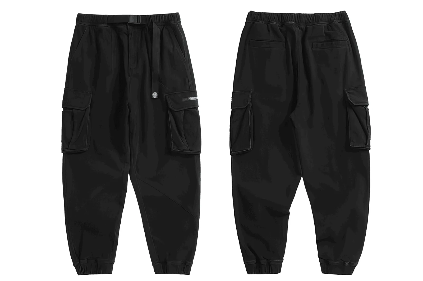 Men’s Cargo Pants – Loose Fit, Elastic Cuffs, Utility Style for Winter