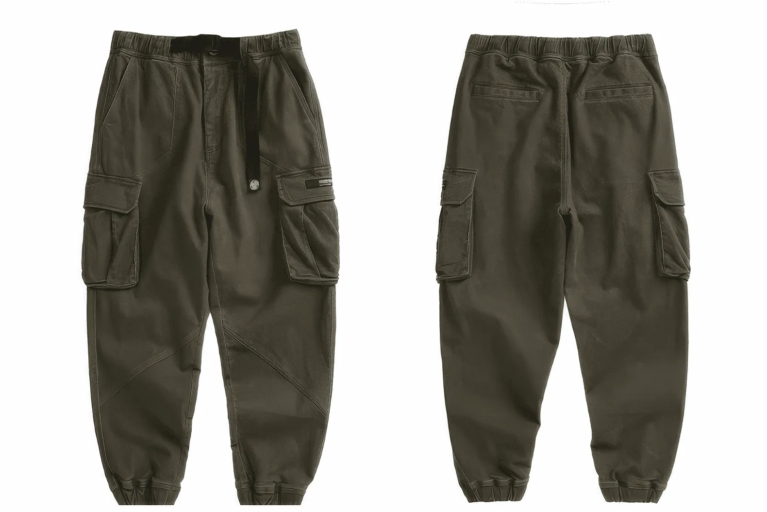 Men’s Cargo Pants – Loose Fit, Elastic Cuffs, Utility Style for Winter