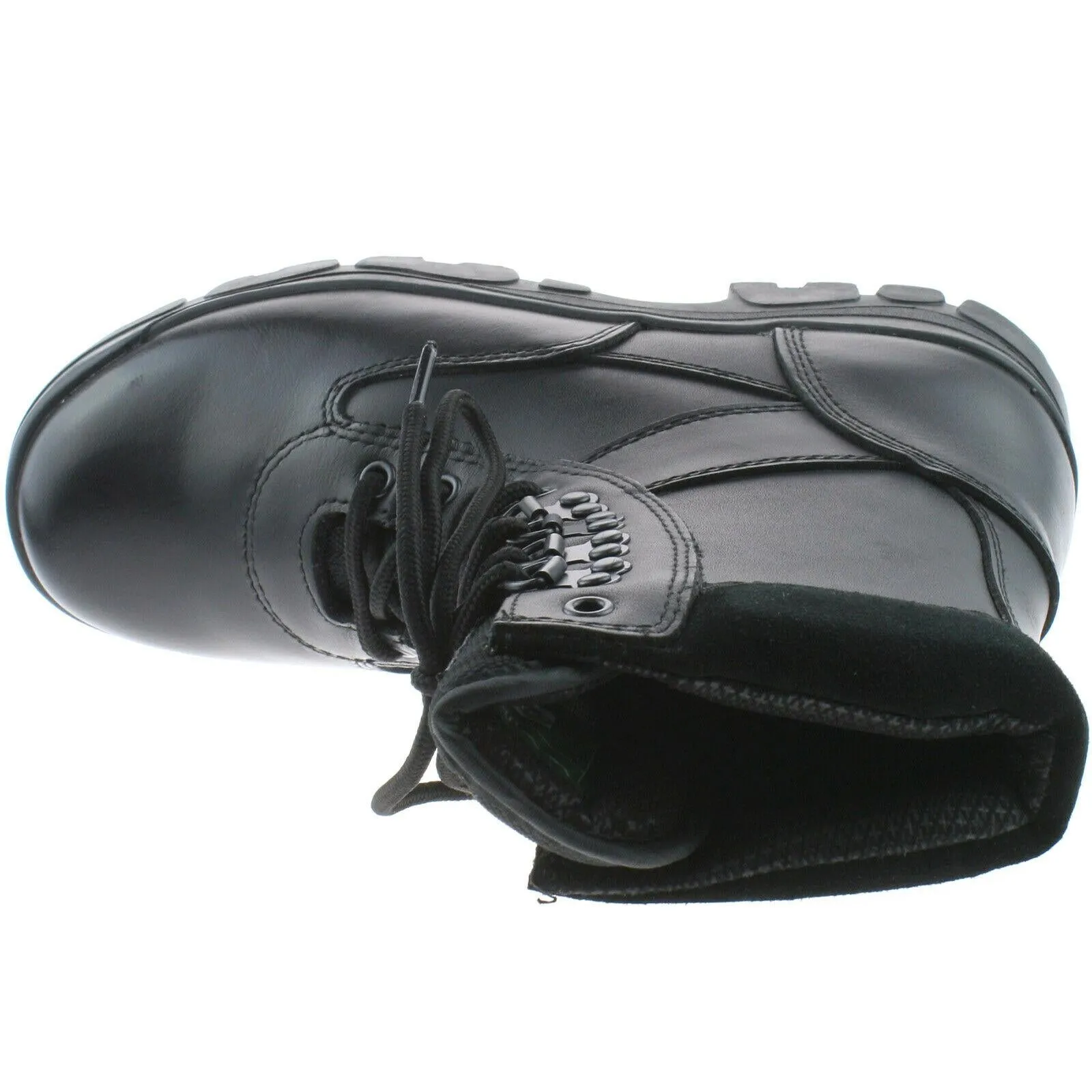 Mens Grafters Combat Cadet Boots Tactical Black Leather M671A