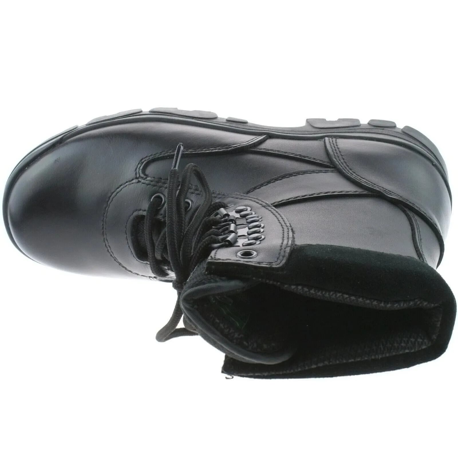 Mens Grafters Combat Cadet Boots Tactical Black Leather M671A