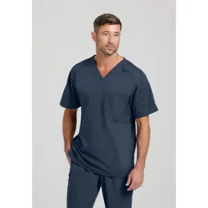 Men's Murphy Scrub Top - Greys Anatomy Spandex Stretch Collection / Color - Steel / Fit - Regular / Sizes - XS, S, M, L, XL, 2XL, 3XL by Barco Uniforms