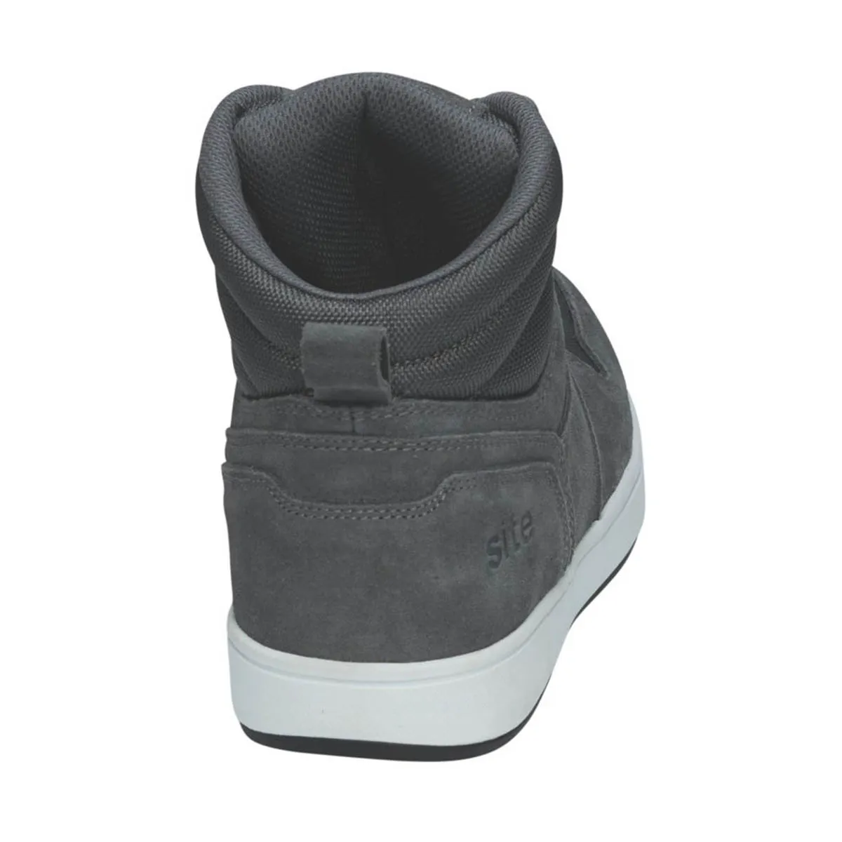 Mens Safety Trainer Boots Grey Steel Toe Cap Ankle Comfort Leather Size 9