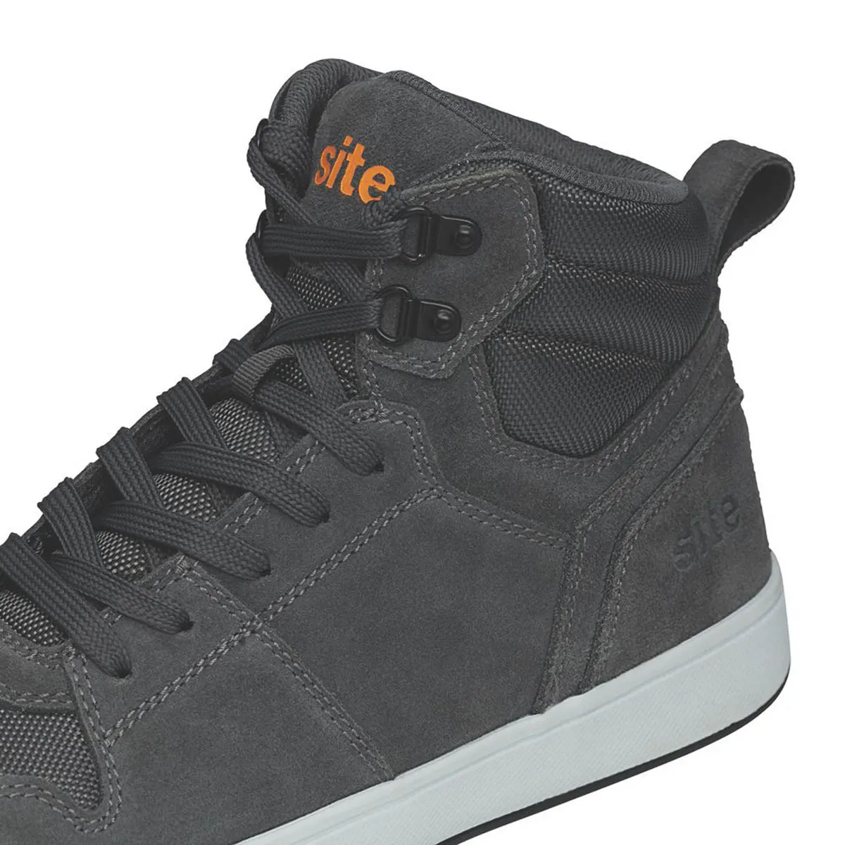 Mens Safety Trainer Boots Grey Steel Toe Cap Ankle Comfort Leather Size 9