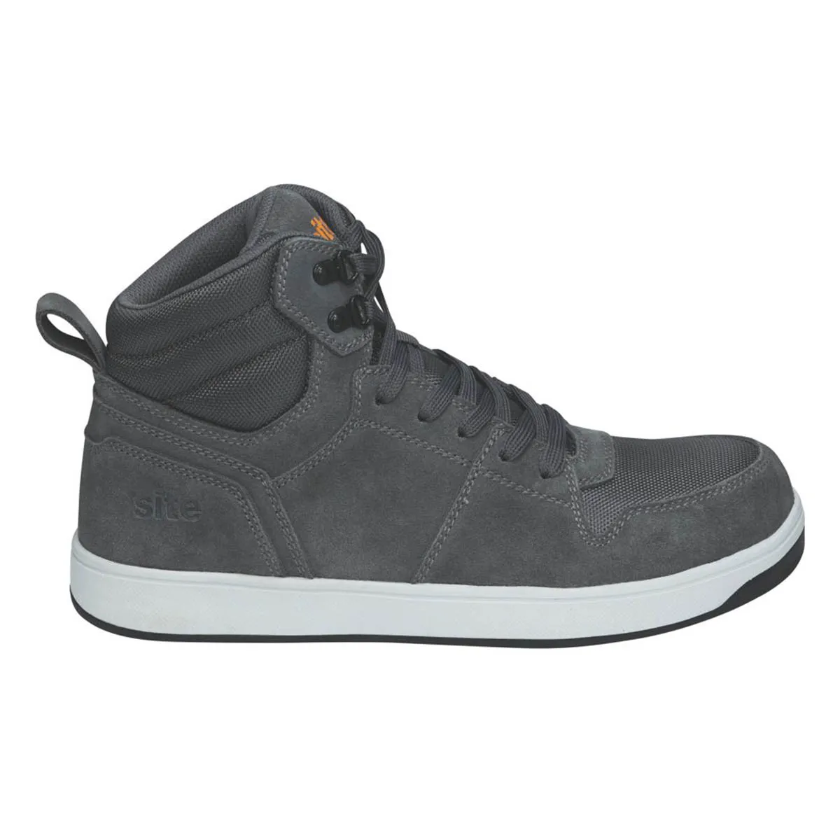 Mens Safety Trainer Boots Grey Steel Toe Cap Ankle Comfort Leather Size 9