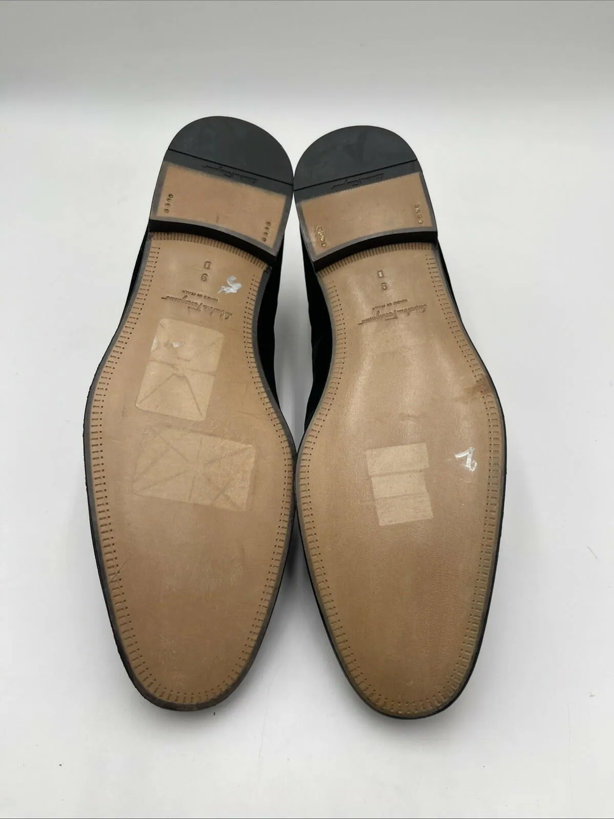 Men’s Salvatore Ferragamo Seral Velvet Bit Loafers Black Size 9D - Very Good