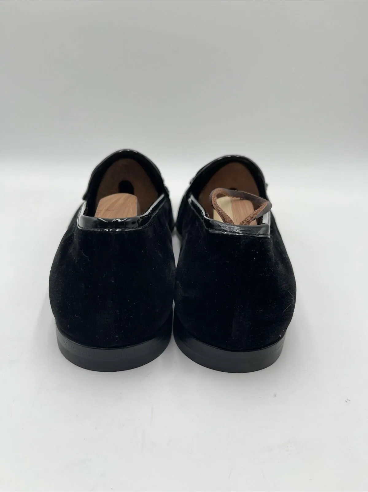 Men’s Salvatore Ferragamo Seral Velvet Bit Loafers Black Size 9D - Very Good