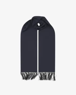 Men's Silk Aviator Scarf - Navy Blue