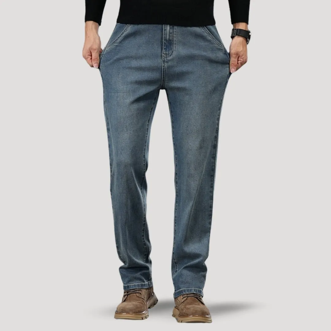 Men’s Straight Leg Jeans – Classic Fit – Mid-Wash Everyday Denim