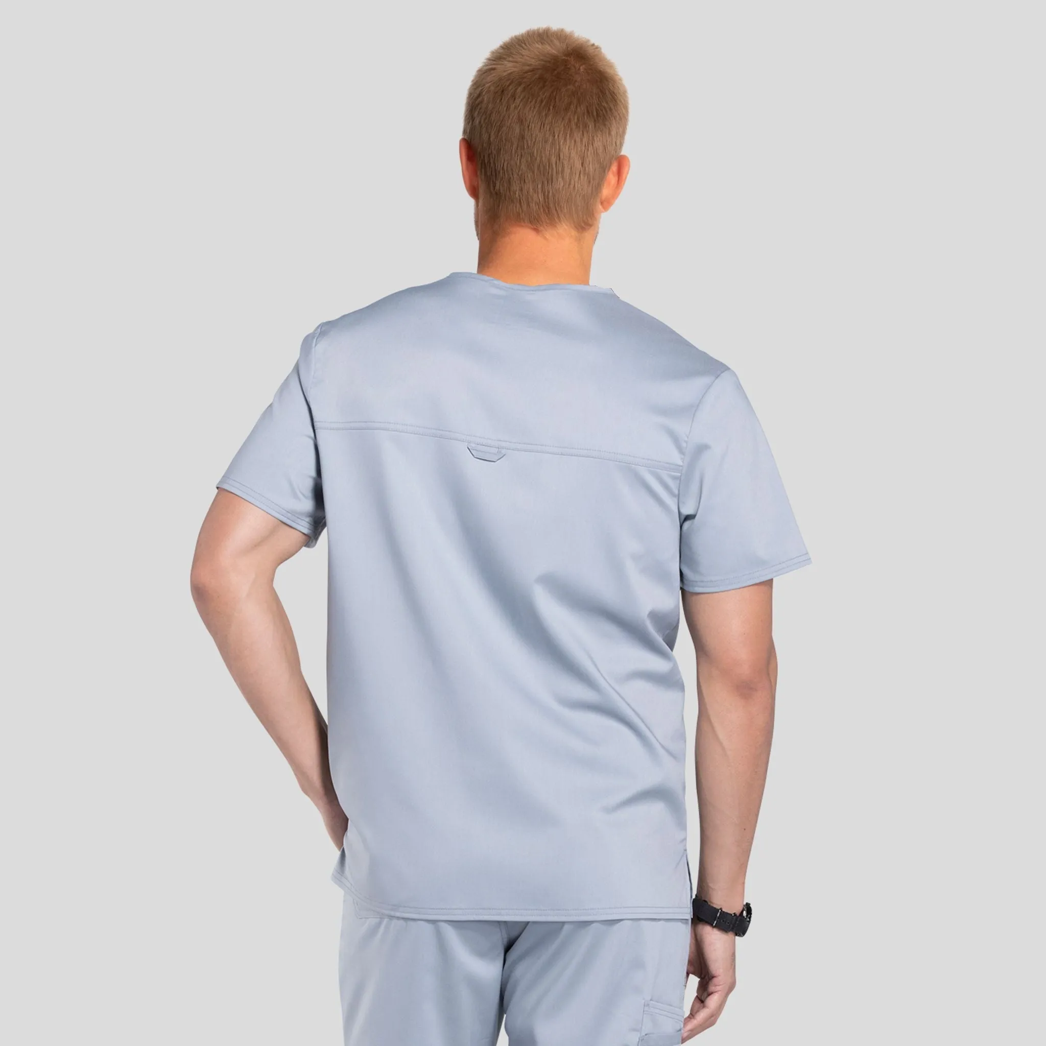 Men's V-Neck Solid Scrub Top | Grey