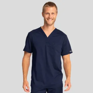 Men's V-Neck Solid Scrub Top | Navy