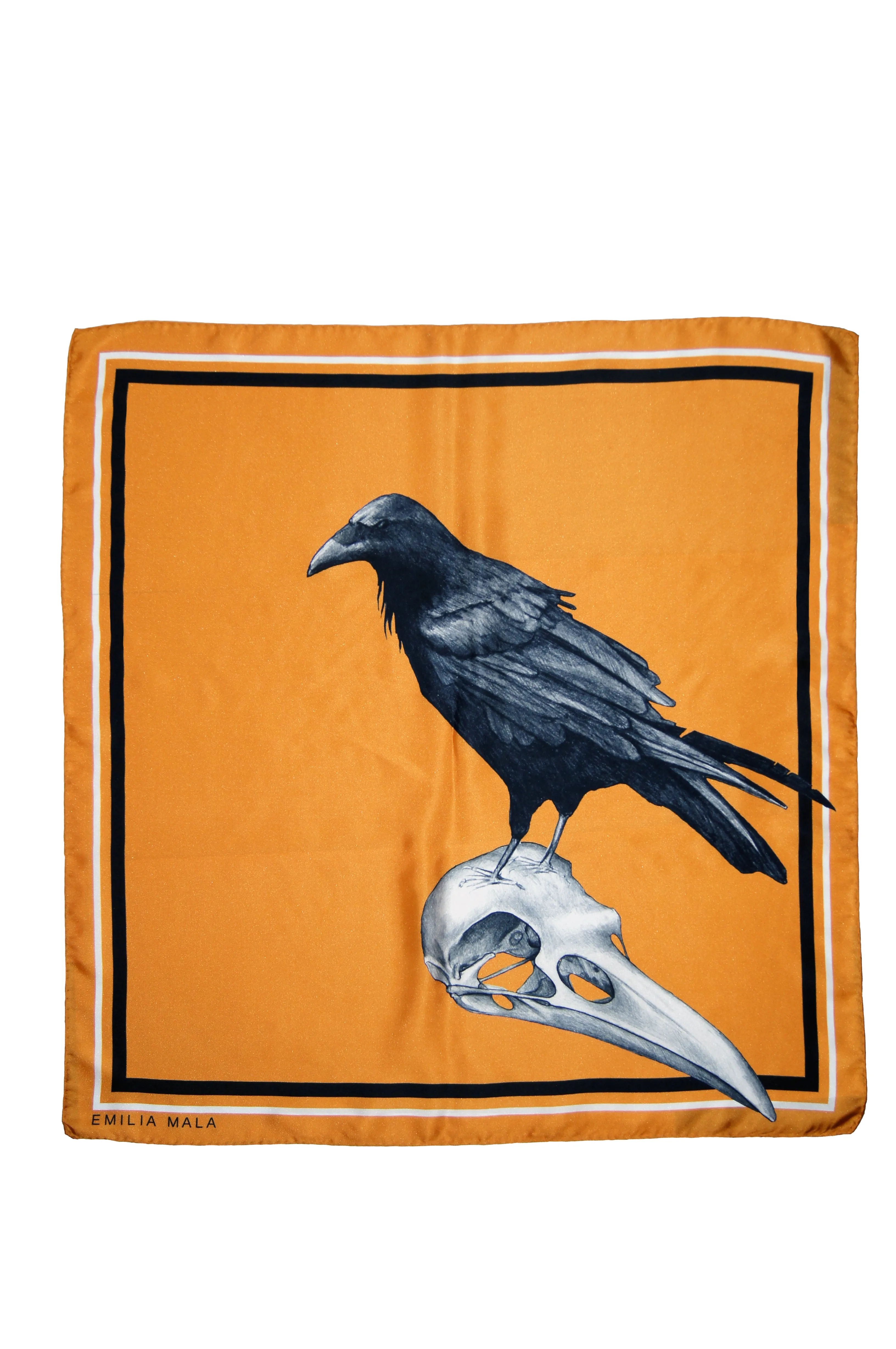 MERLE / ORANGE Silk Print Scarf