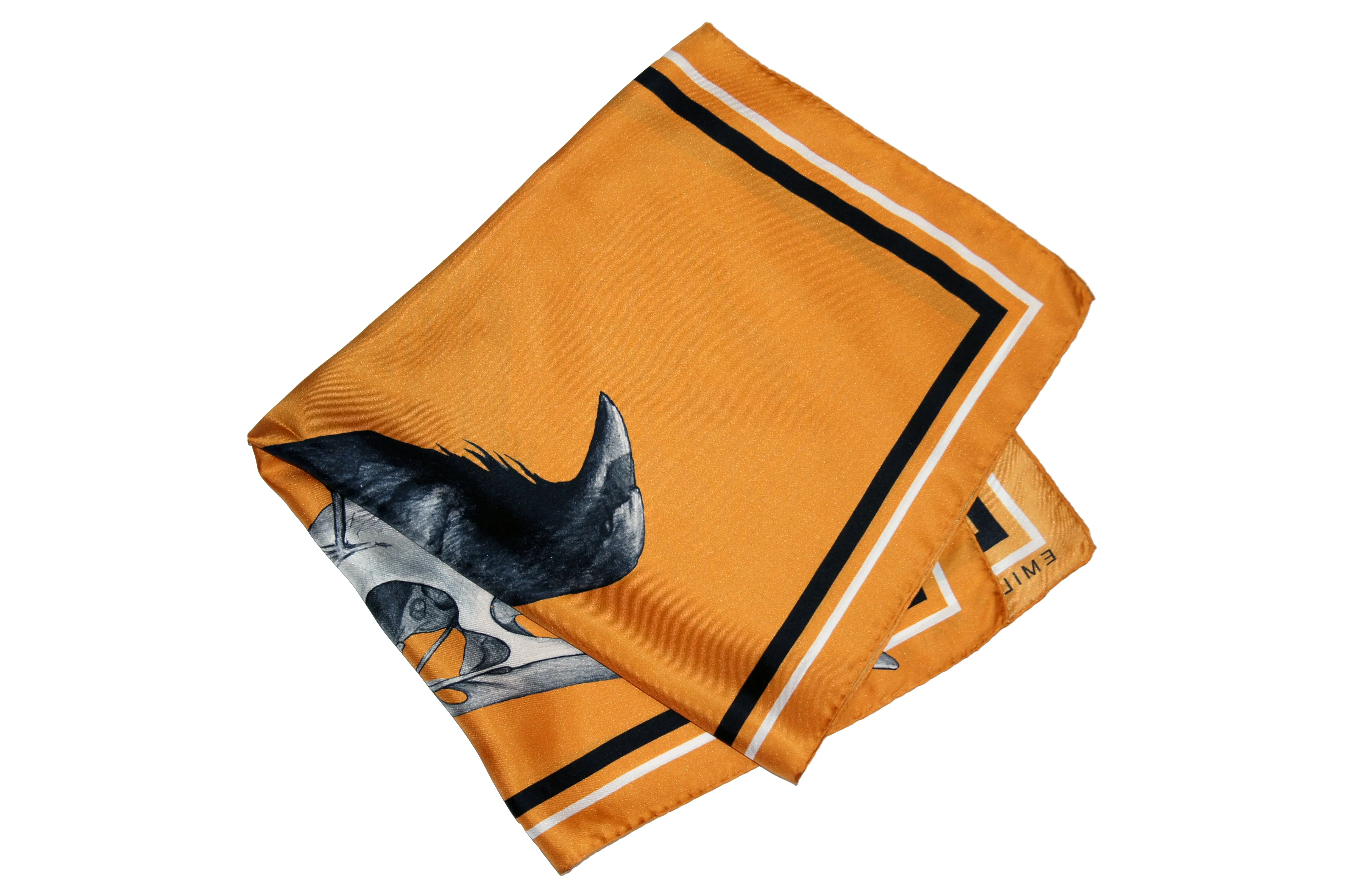 MERLE / ORANGE Silk Print Scarf