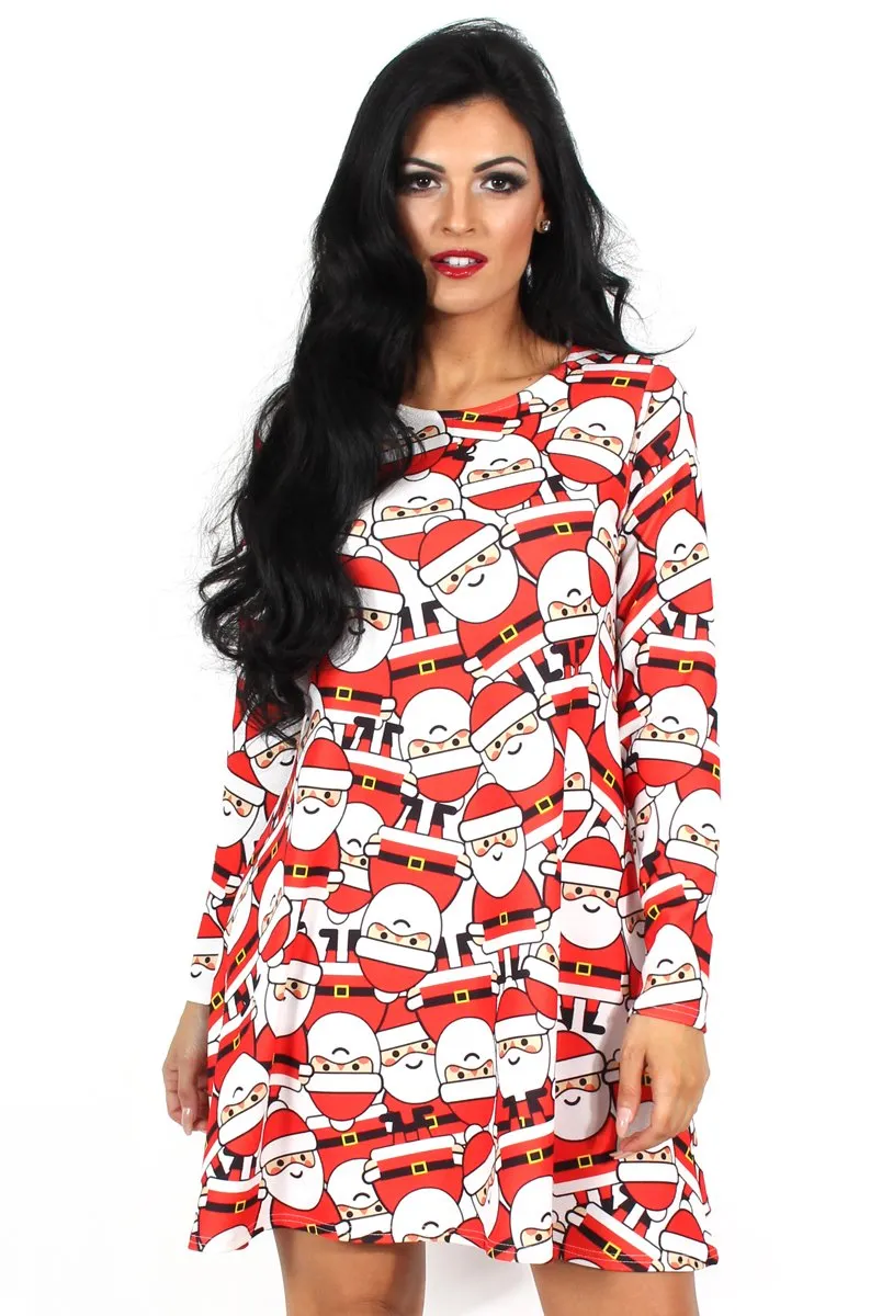 Merry Red Santa Swing Dress
