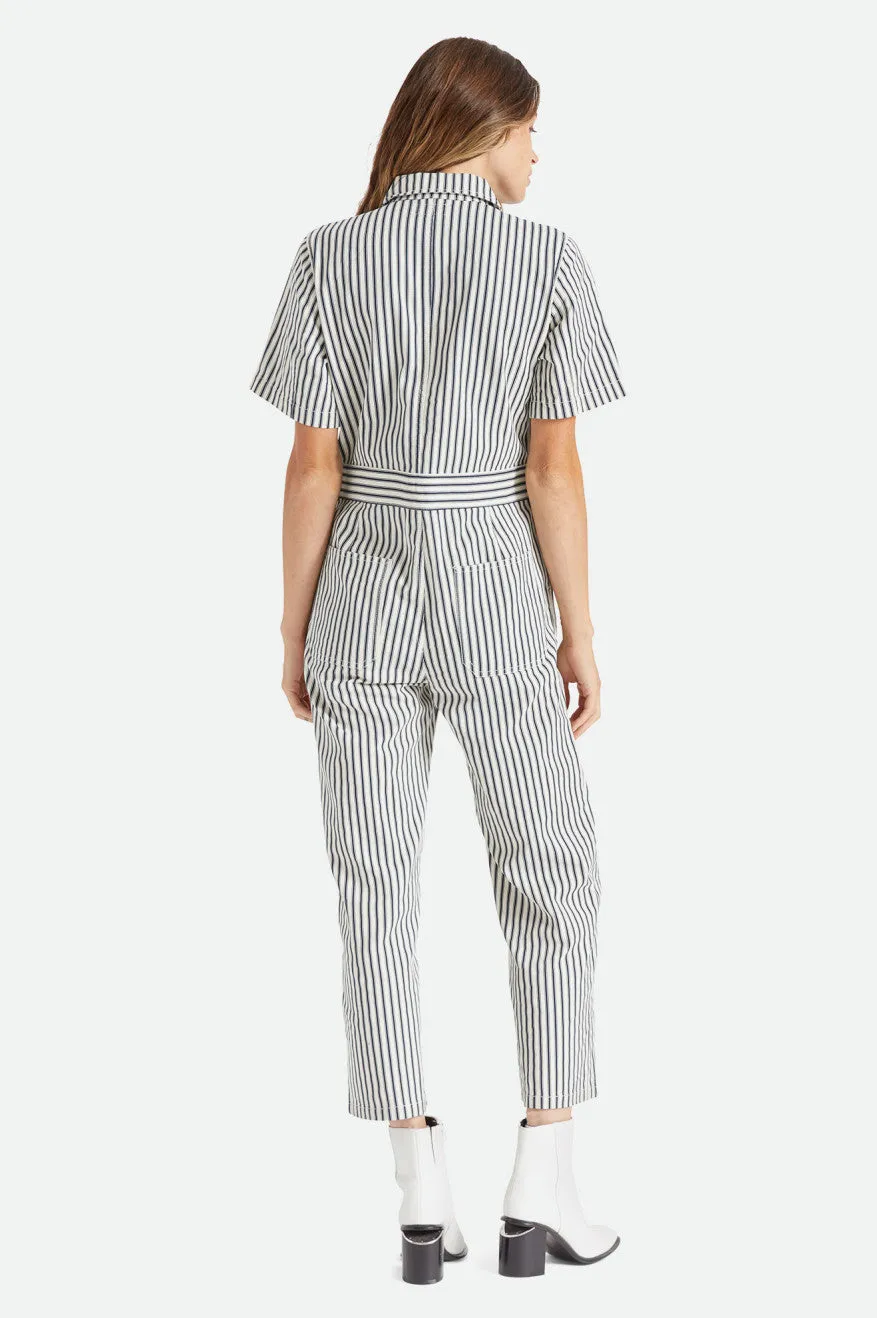 Mersey S/S Coverall - Dove Stripe