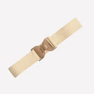 Metal Clasp Stretch Belt (Cream)