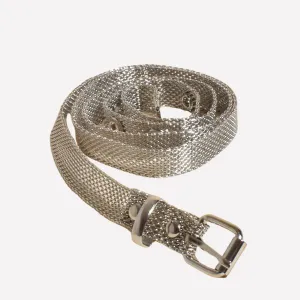 Metallic Mesh Belt (Silver)