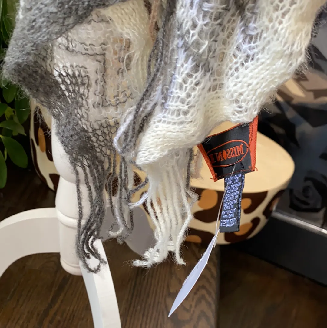 Missoni Grey and Cream Scarf