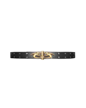 Moses Studded Thin Belt Vintage Gold