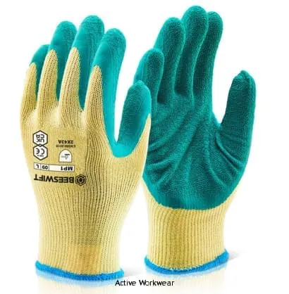 Multi Purpose Handling Latex Rubber Coated Builders Grip Gloves (Pack Of 100) - Mp1