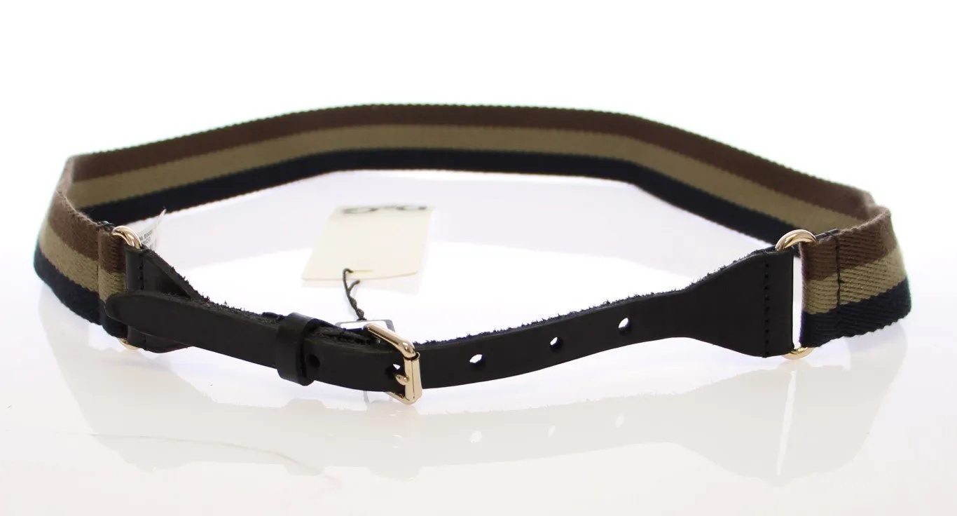 Multicolor Leather Logo Belt
