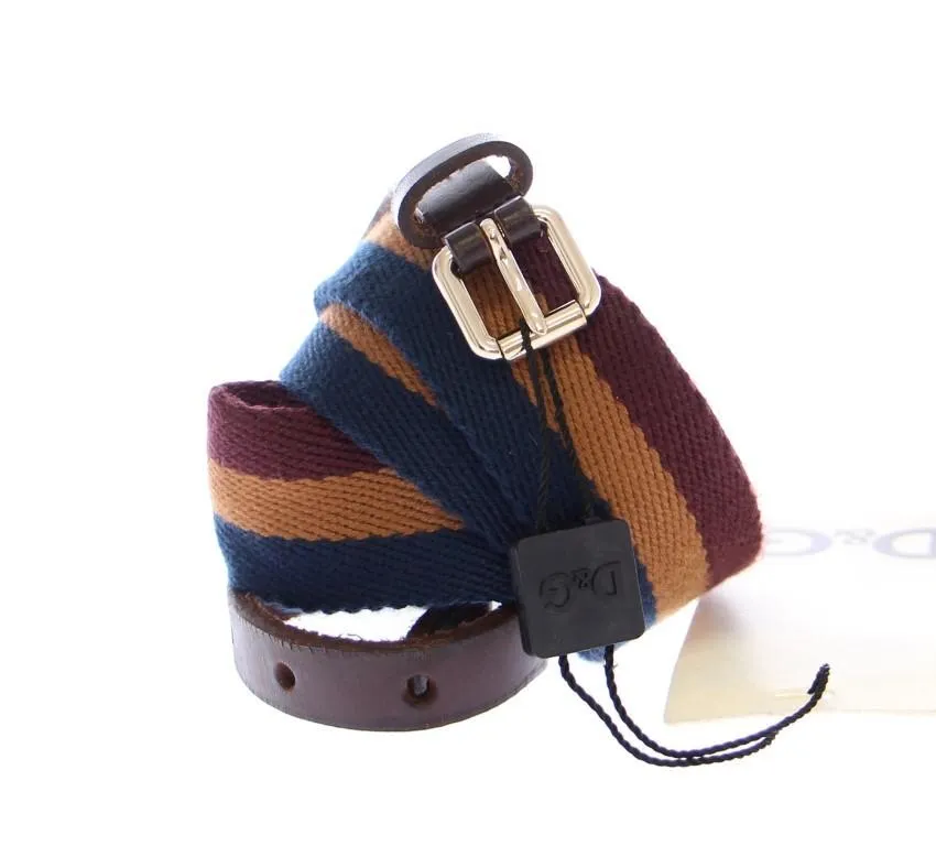 Multicolor Leather Logo Belt
