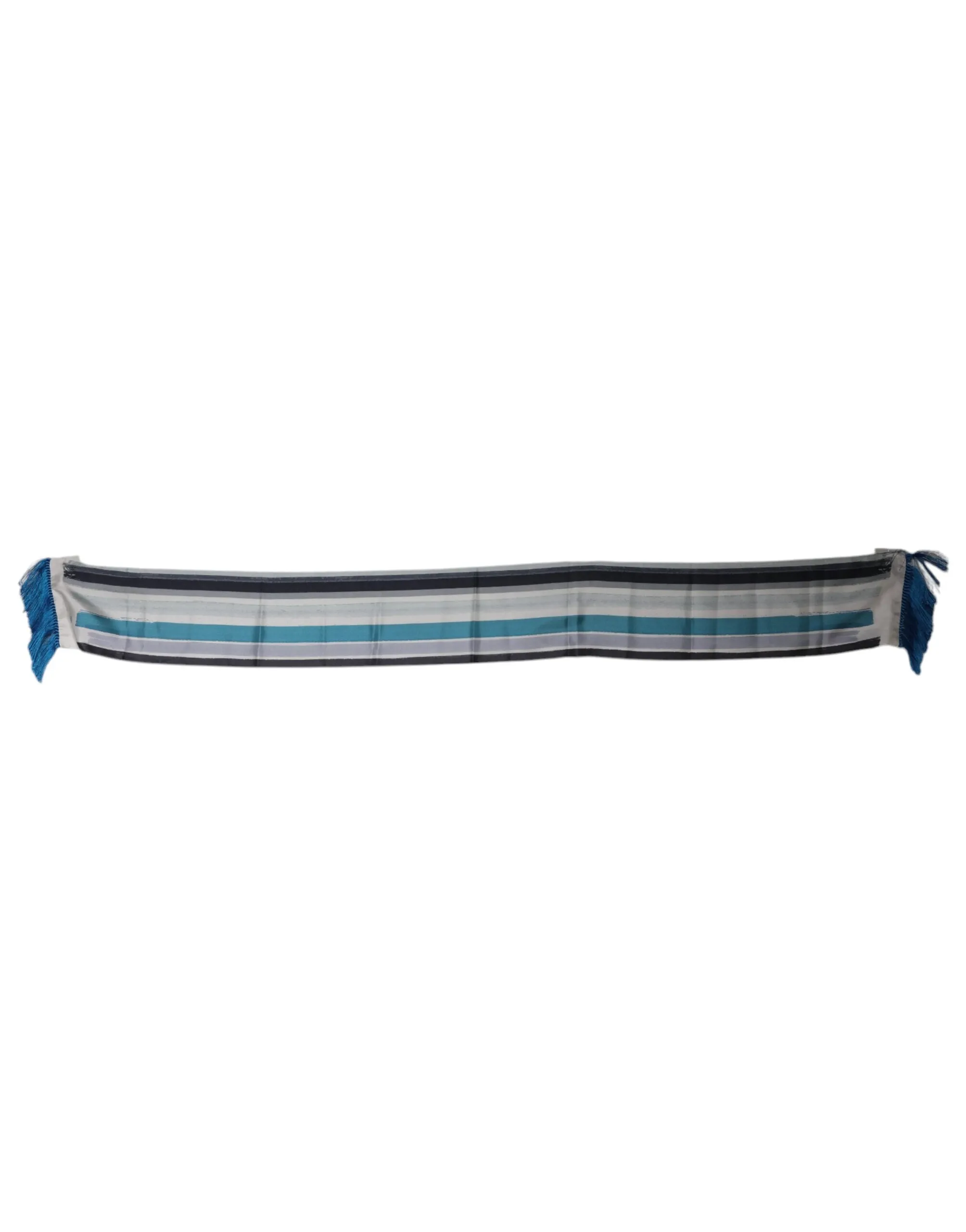 Multicolor Stripes Silk Fringes Neck Foulard Scarf