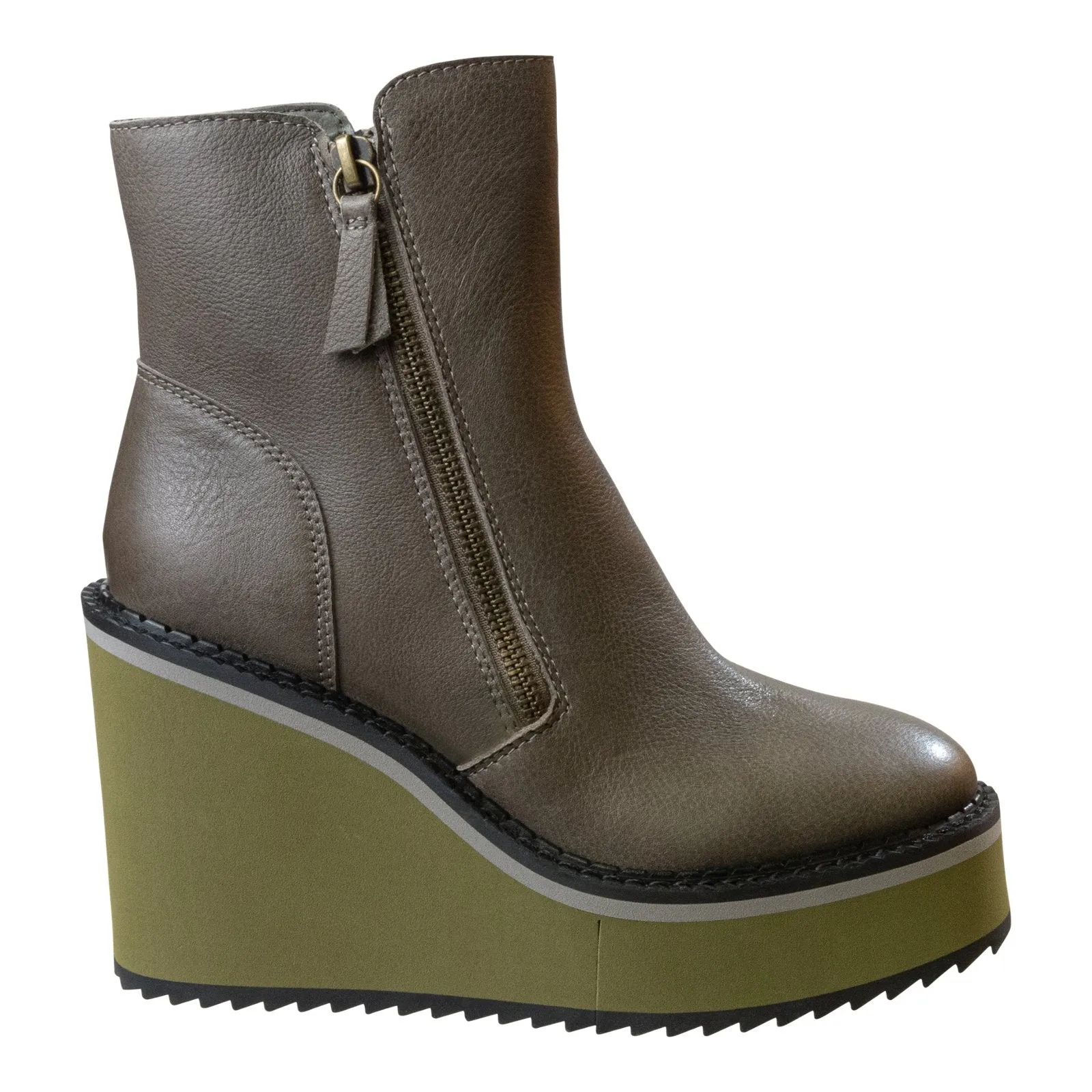 Naked Feet: AVAIL in GREIGE Wedge Ankle Boots