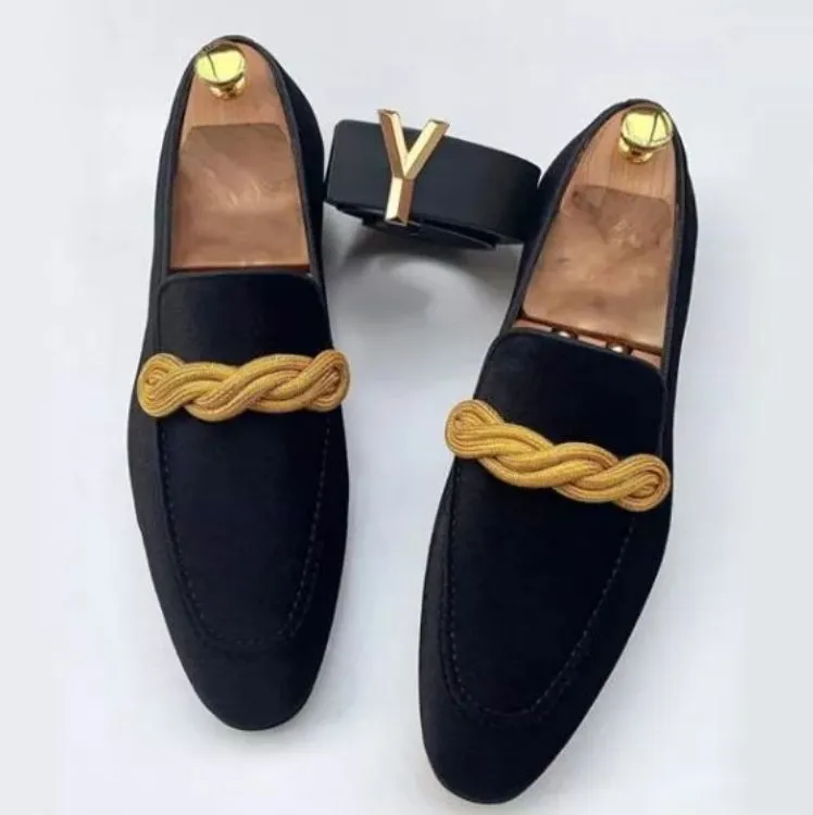 New Men's Retro Suede Business Shoes Classic Formal Slipon