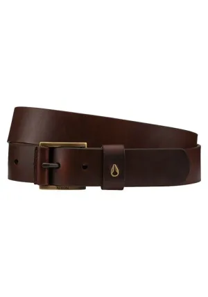 Nixon Americana Leather Belt - Dark Brown
