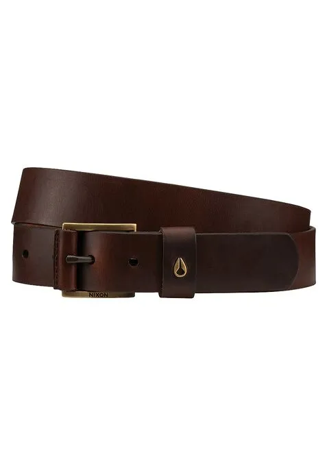 Nixon Americana Leather Belt - Dark Brown