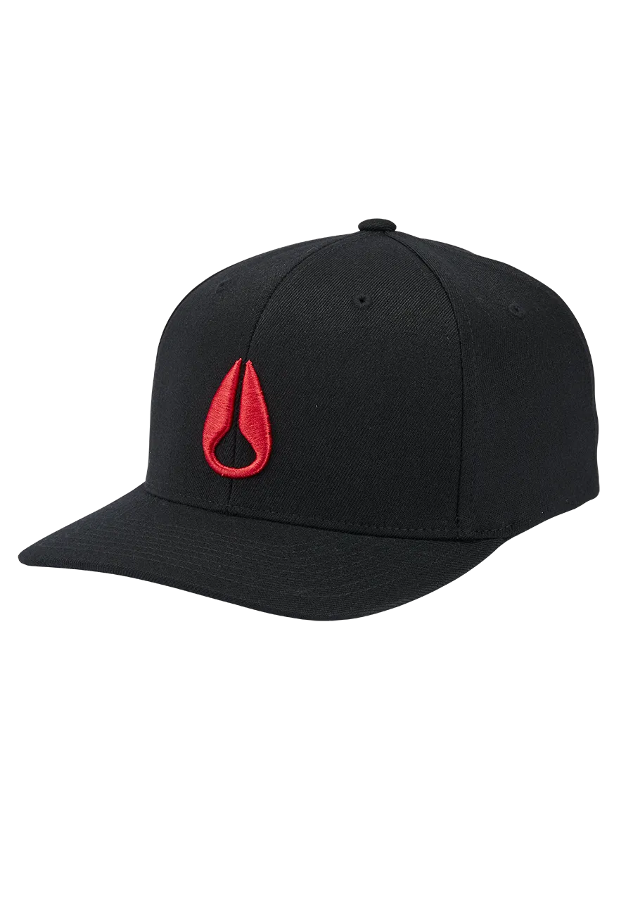 Nixon Deep Down FF Athletic Fit Hat - Black/Red