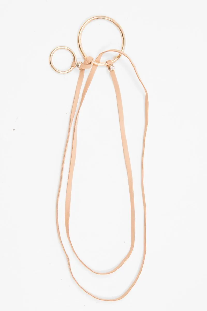 Nude Faux Suede Wrap Ring Belt - Marleny
