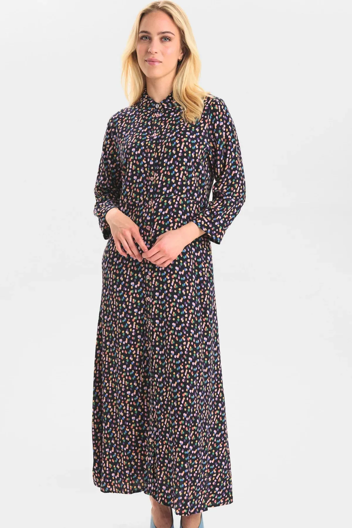 NUKIT SARA LONG DRESS - DARK SAPPHIRE