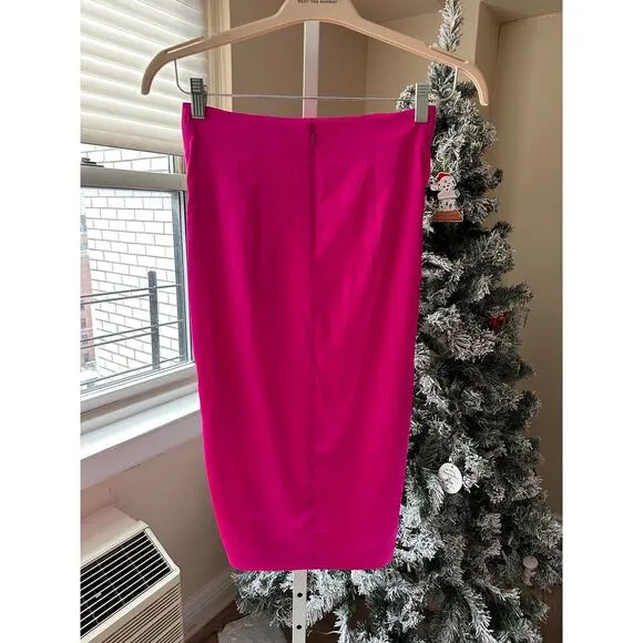 NWT Generation Love Misty Satin Midi Skirt Hot Pink size Small